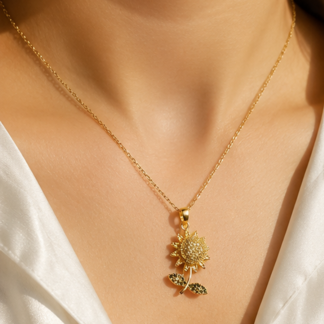 Sunflower Crystal Pendant