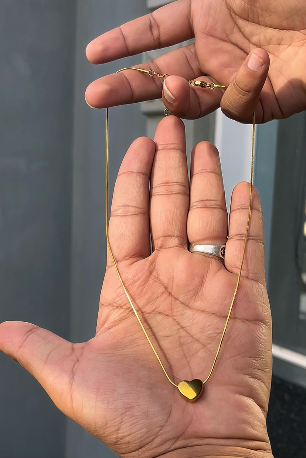 Gold Heart Pendant Necklace
