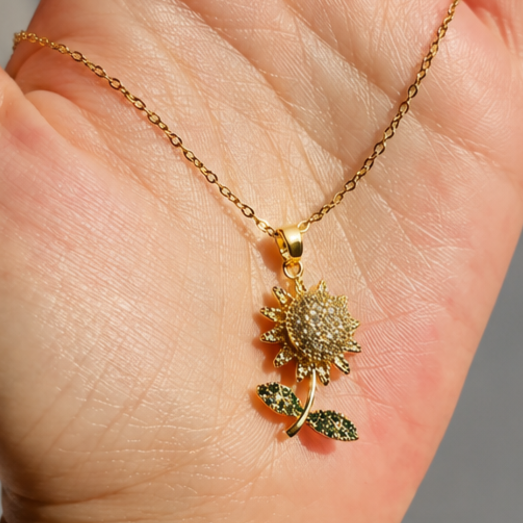 Sunflower Crystal Pendant