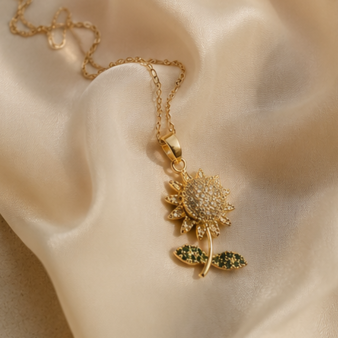 Sunflower Crystal Pendant