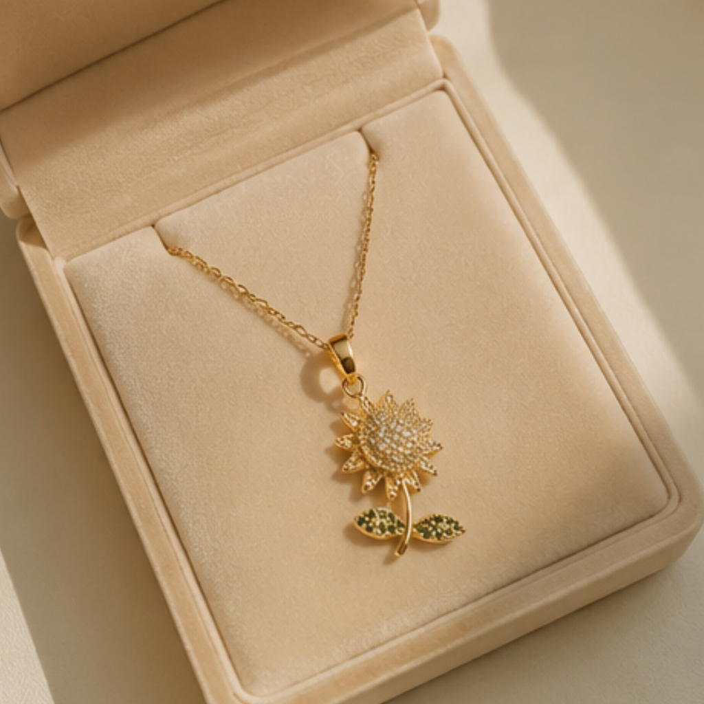 Sunflower Crystal Pendant