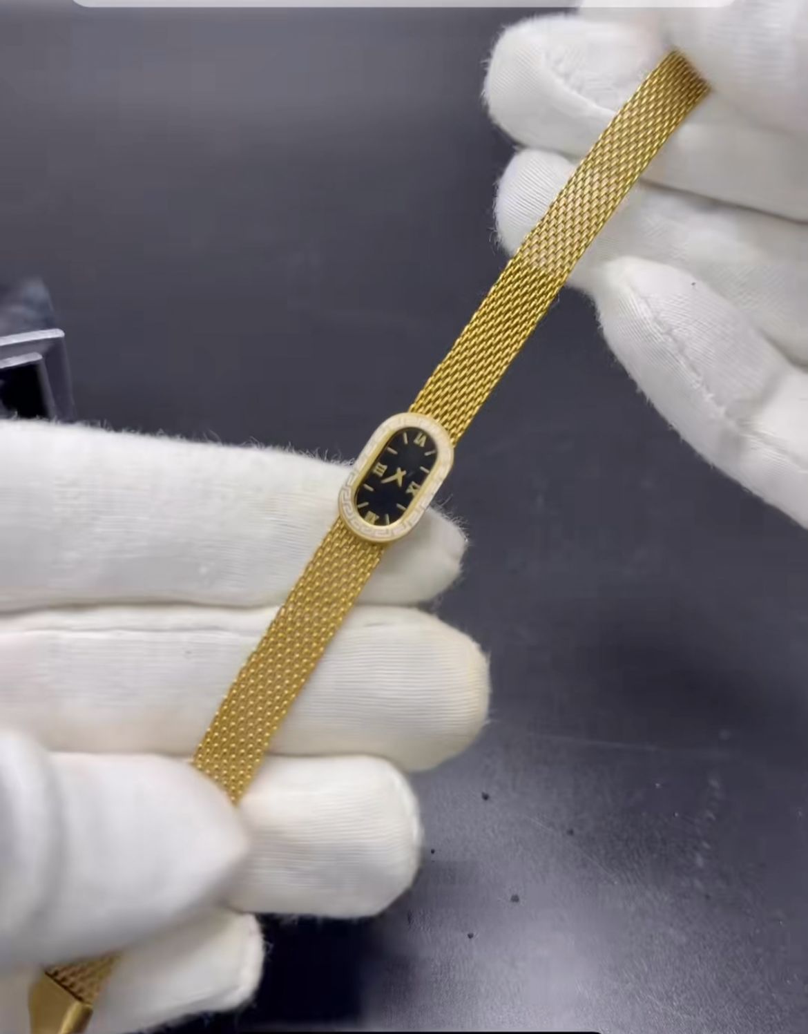 Premium Gold Mesh Watch Style Bracelet
